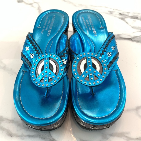 Donald J. Pliner Shoes - Donald J. Pliner Blue Peace Sign Sandals